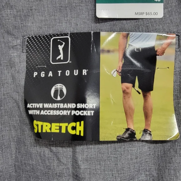 #53 NWT!! PGA TOUR men's shorts size 40 9.5 inch inseam - Picture 4 of 5
